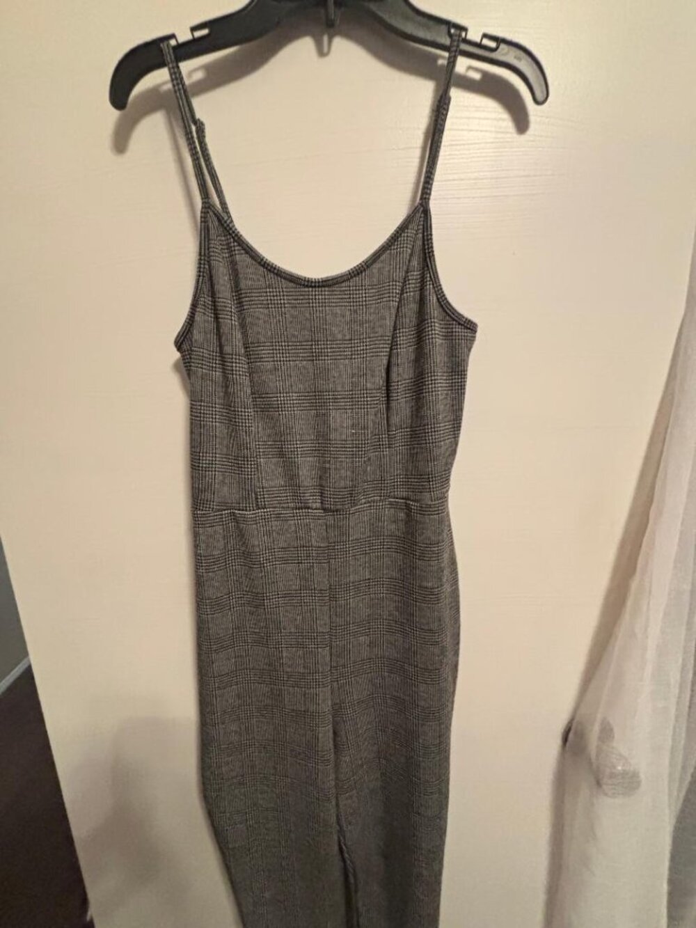Wild Fable Juniors black and white plaid Spaghetti Strap Jumpsuit Size XS